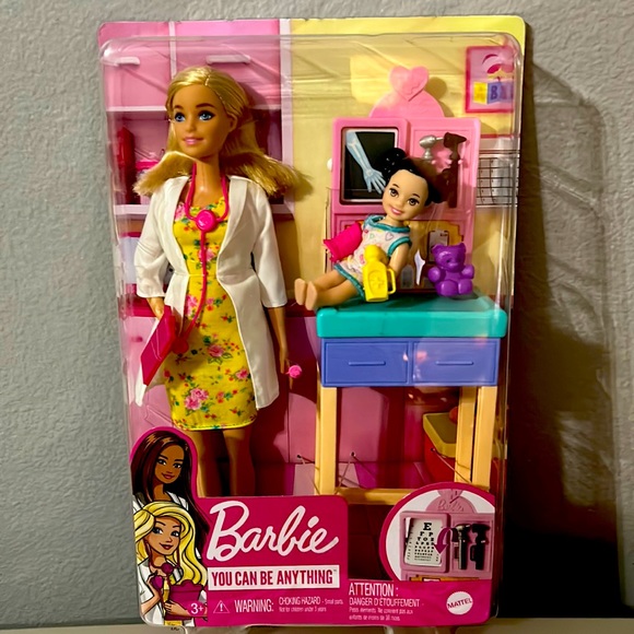 Barbie Toys New Barbie Pediatrician Playset Blonde 2 Doll Exam